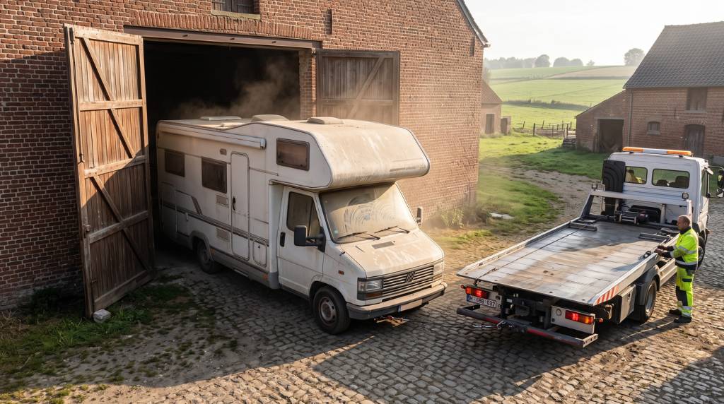 Service professionnel de rachat motorhome inutilise belgique sortie de grange cash